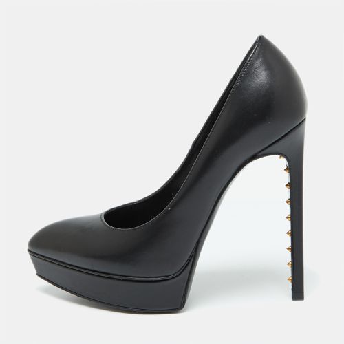 Saint Laurent Black Leather Janis Pointed Toe Platform Pumps Size 35 - Saint Laurent Paris - Modalova