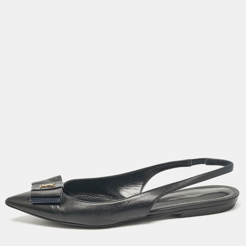 Saint Laurent Black Leather Anais Slingback Flats Size 37 - Saint Laurent Paris - Modalova