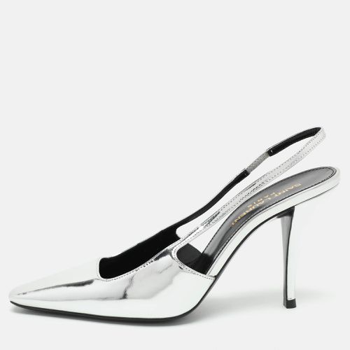 Saint Laurent Silver Leather Blade Slingback Pumps Size 36 - Saint Laurent Paris - Modalova