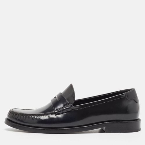 Saint Laurent Black Leather Slip On Loafers Size 38 - Saint Laurent Paris - Modalova