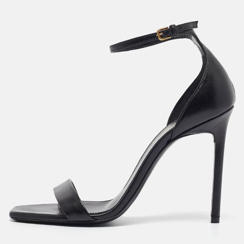 Saint Laurent Black Leather Jane Ankle Strap Sandals Size 38 - Saint Laurent Paris - Modalova