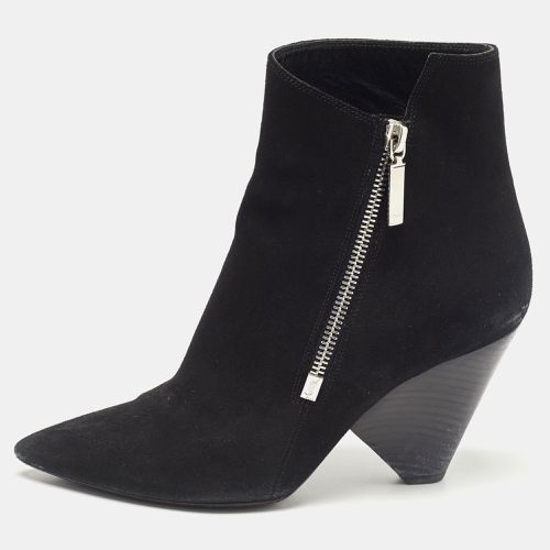 Saint Laurent Black Suede Ankle Length Boots Size 37 - Saint Laurent Paris - Modalova