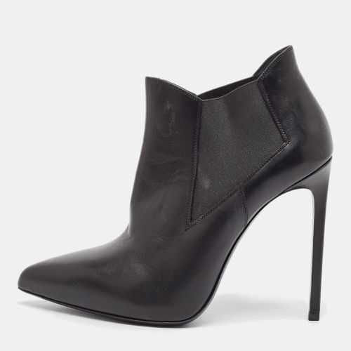 Saint Laurent Black Leather Ela Ankle Booties Size 40 - Saint Laurent Paris - Modalova