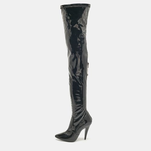 Saint Laurent Black Patent Leather Thigh High Boots Size 38 - Saint Laurent Paris - Modalova