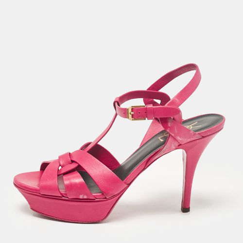 Saint Laurent Pink Leather Tribute Sandals Size 38 - Saint Laurent Paris - Modalova