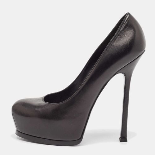 Saint Laurent Black Leather Tribtoo Platform Pumps Size 38 - Saint Laurent Paris - Modalova