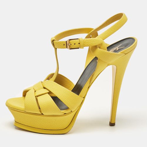 Saint Laurent Yellow Leather Tribute Platform Sandals Size 37 - Saint Laurent Paris - Modalova