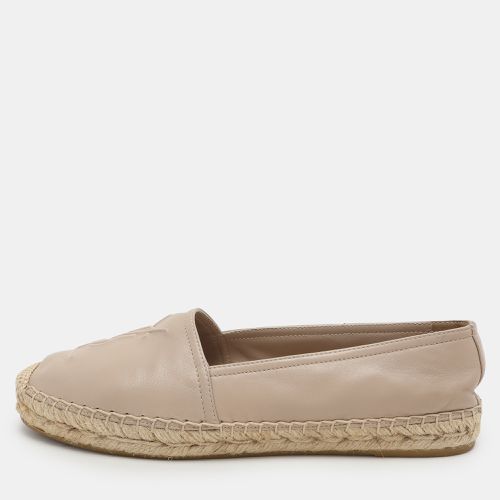 Saint Laurent Beige Leather Cassandra Espadrille Flats Size 37.5 - Saint Laurent Paris - Modalova