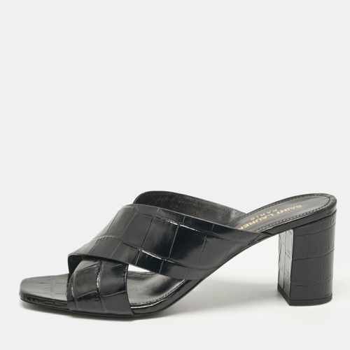 Saint Laurent Croc Embossed Leather Loulou Slide Sandals Size 38.5 - Saint Laurent Paris - Modalova