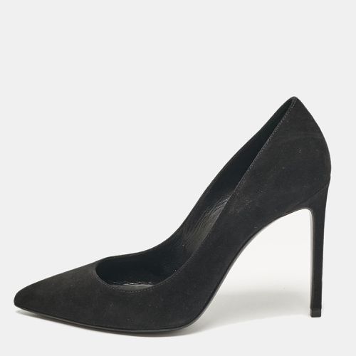 Saint Laurent Black Suede Anja Pointed Toe Pumps Size 36 - Saint Laurent Paris - Modalova