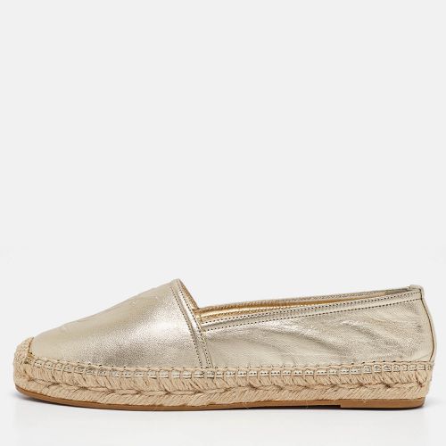 Saint Laurent Gold Leather Cassandra Espadrille Flats Size 35.5 - Saint Laurent Paris - Modalova