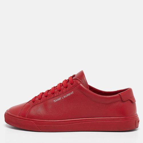 Saint Laurent Red Leather Court Classic Lace Up Sneakers Size 36 - Saint Laurent Paris - Modalova