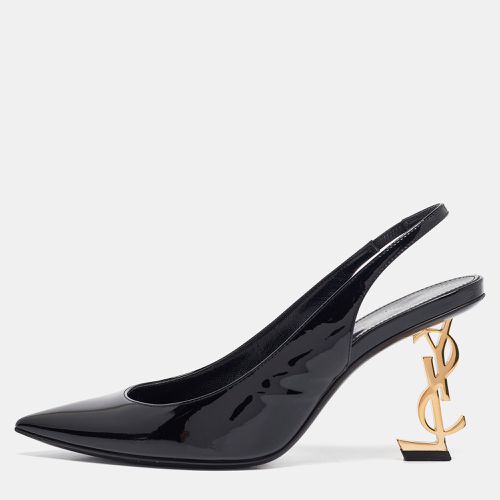 Saint Laurent Black Patent Leather Opyum Slingback Pumps Size 36 - Saint Laurent Paris - Modalova