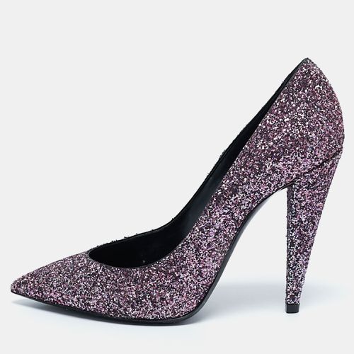 Saint Laurent Purple Glitter Pointed Toe Pumps Size 38.5 - Saint Laurent Paris - Modalova