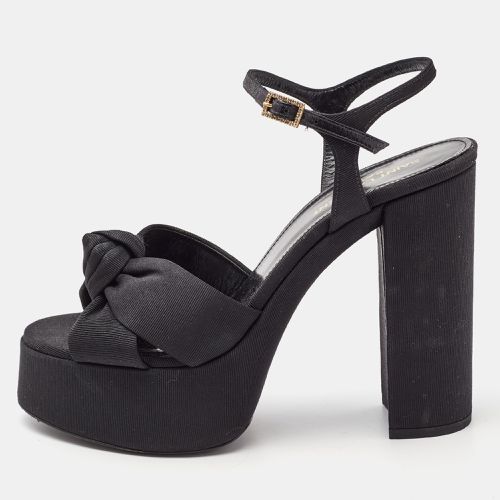 Saint Laurent Black Knotted Canvas Bianca Sandals Size 38.5 - Saint Laurent Paris - Modalova