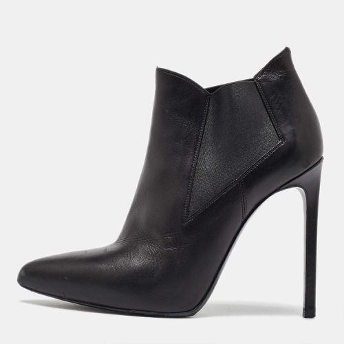 Saint Laurent Black Leather Pointed Toe Ankle Boots Size 37 - Saint Laurent Paris - Modalova