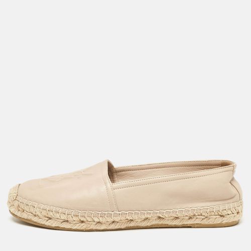 Saint Laurent Beige Leather Cassandre Espadrille Flats Size 36.5 - Saint Laurent Paris - Modalova