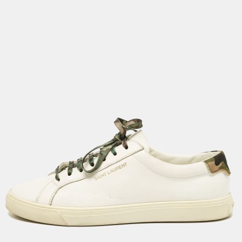 Saint Laurent White Leather Court Classic Sneakers Size 38 - Saint Laurent Paris - Modalova