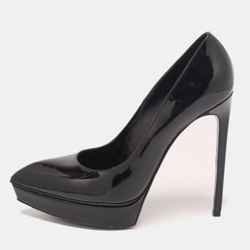 Saint Laurent Black Patent Leather Platform Pumps Size 39.5 - Saint Laurent Paris - Modalova