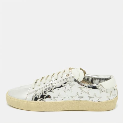 Saint Laurent Silver/White Leather Star Alpha Low Top Sneakers Size 38 - Saint Laurent Paris - Modalova