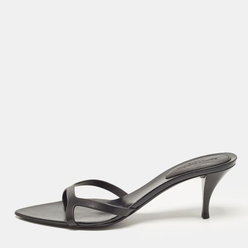 Saint Laurent Black Leather Carla Sandals Size 38 - Saint Laurent Paris - Modalova