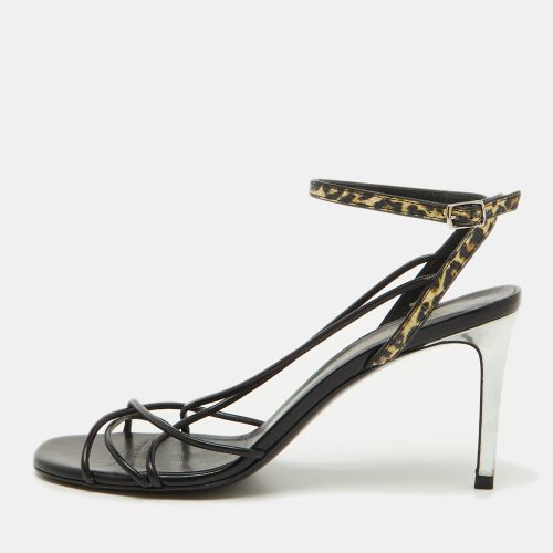 Saint Laurent Black Leather Ankle Strap Sandals Size 39 - Saint Laurent Paris - Modalova