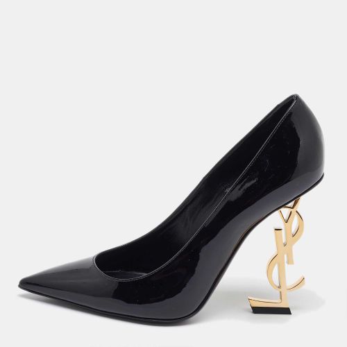 Saint Laurent Black Patent Leather Opyum Pointed Toe Pumps Size 37 - Saint Laurent Paris - Modalova