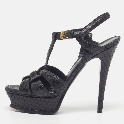 Saint Laurent Tribute Size 36.5 Python Embossed Leather Platform Sandals - Saint Laurent Paris - Modalova
