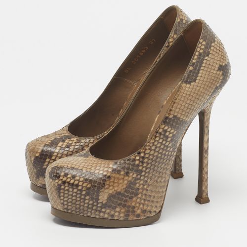 Saint Laurent Tribtoo Size 37 /Brown Python Leather Platform Pumps - Saint Laurent Paris - Modalova