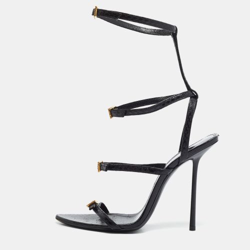Saint Laurent Cassie Size 39 Python Leather Ankle Strap Sandals - Saint Laurent Paris - Modalova