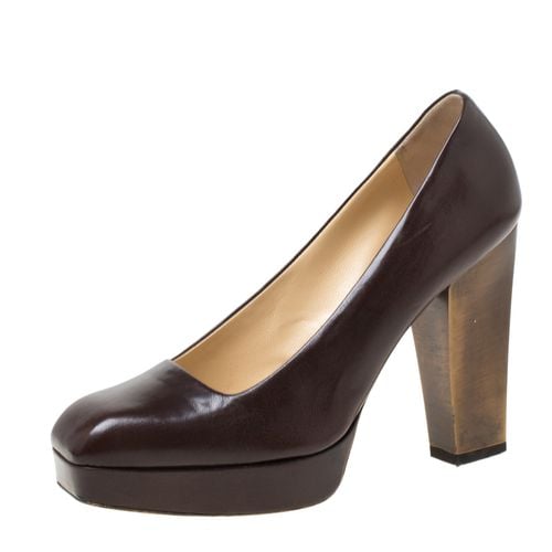 Saint Laurent Paris Brown Leather Platform Pumps Size 37.5 - Saint Laurent Paris - Modalova