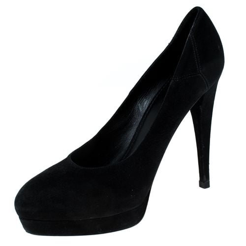 Saint Laurent Paris Black Suede Platform Pumps 40 - Saint Laurent Paris - Modalova