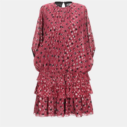 Saint Laurent Paris Red Lurex Silk Tiered Mini Dress L (FR 40) - Saint Laurent Paris - Modalova