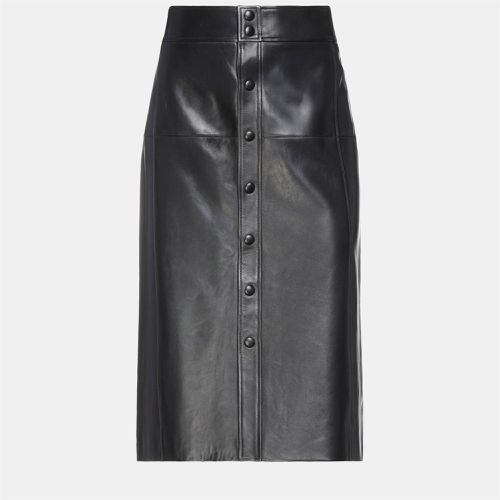 Saint Laurent Black Lambskin Midi Skirt M (FR 38) - Saint Laurent Paris - Modalova