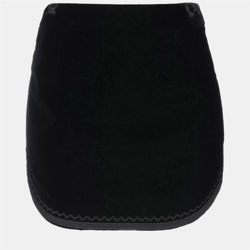 Saint Laurent Black Embroidered Velvet Mini Skirt M (FR 38) - Saint Laurent Paris - Modalova