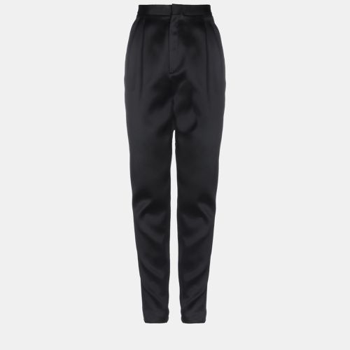 Saint Laurent Paris Black Satin Tapered Trousers M - Saint Laurent Paris - Modalova