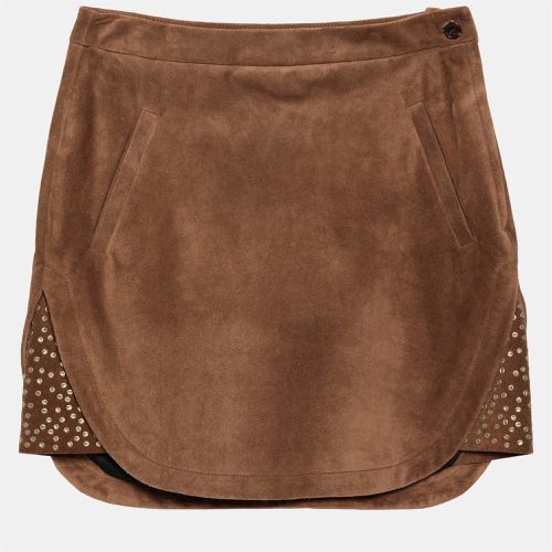 Saint Laurent Brown Embellished Leather Mini Skirt M (FR 38) - Saint Laurent Paris - Modalova