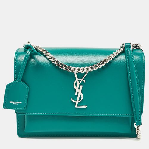 Saint Laurent Green Leather Medium Sunset Shoulder Bag - Saint Laurent Paris - Modalova