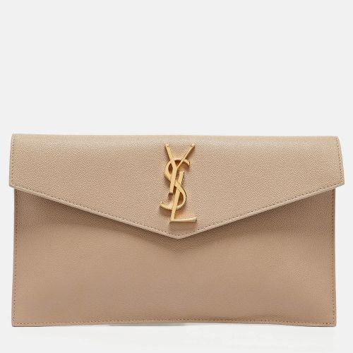 Saint Laurent Beige Leather Uptown Pouch - Saint Laurent Paris - Modalova