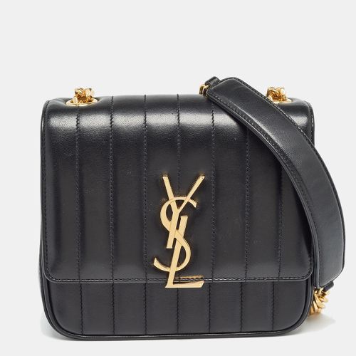 Saint Laurent Black Leather Medium Monogram Vicky Crossbody Bag - Saint Laurent Paris - Modalova