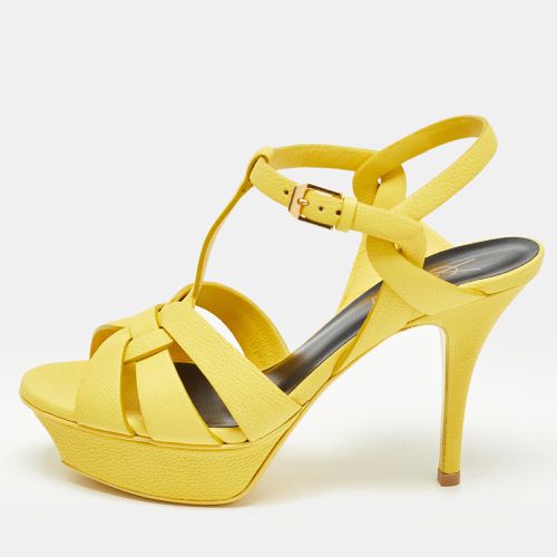 Saint Laurent Yellow Leather Tribute Sandals Size 36 - Saint Laurent Paris - Modalova