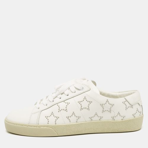 Saint Laurent White Leather Court Classic Star Low Top Sneakers Size 37.5 - Saint Laurent Paris - Modalova