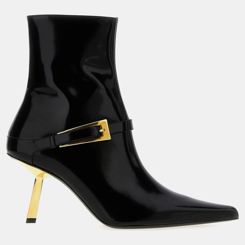 Saint Laurent Black Patent Leather Lee Ankle Boots EU 37 - Saint Laurent Paris - Modalova