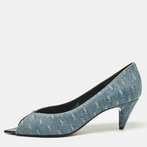 Saint Laurent Blue Denim Lora Peep Toe Pumps Size 36 - Saint Laurent Paris - Modalova