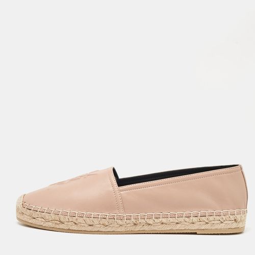 Saint Laurent Beige Leather Cassandra Espadrille Flats Size 40 - Saint Laurent Paris - Modalova