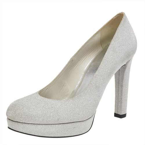 Stuart Weitzman Metallic Silver Glitter Platform Pumps Size 38.5 - Stuart Weitzman - Modalova