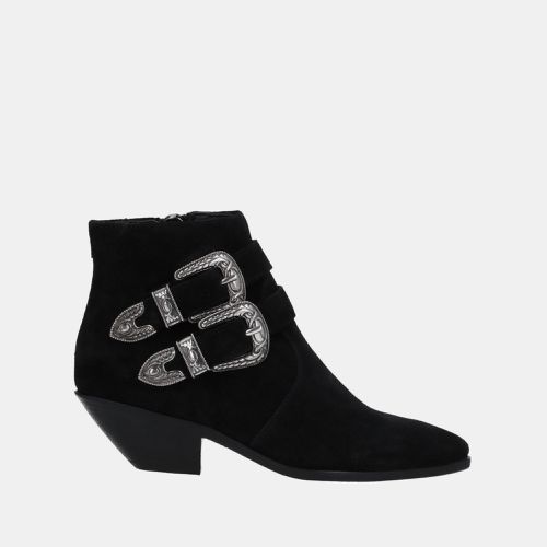 Saint Laurent Suede Buckle Ankle Boots Size 37 - Saint Laurent Paris - Modalova