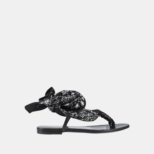 Saint Laurent Black Fabric Thong Sandals 37 - Saint Laurent Paris - Modalova