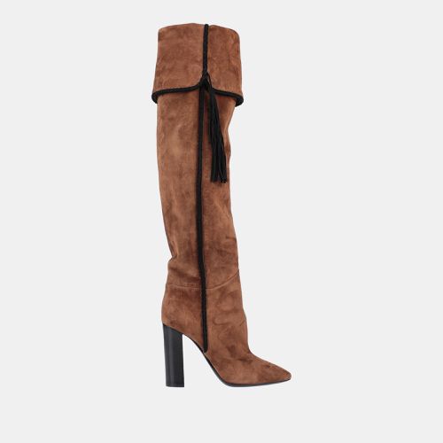 Saint Laurent Suede Knee Length Boots 37 - Saint Laurent Paris - Modalova