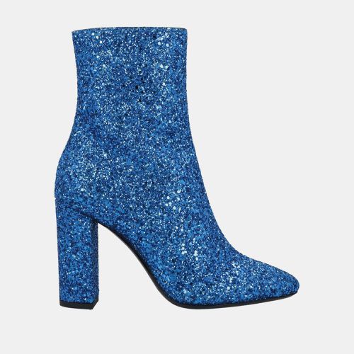 Saint Laurent Glitter Block Heel Ankle Boots 38 - Saint Laurent Paris - Modalova